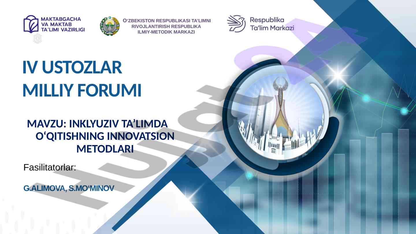 Innovatsion usullarni inklyuziv ta'limda qo'llash