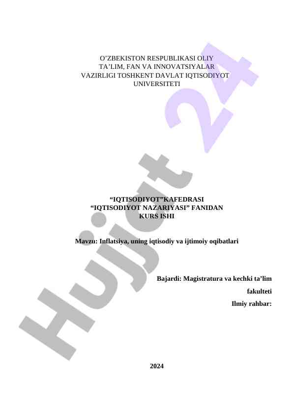 Inflyatsiyaning mazmuni va ijtimoiy oqibatlari