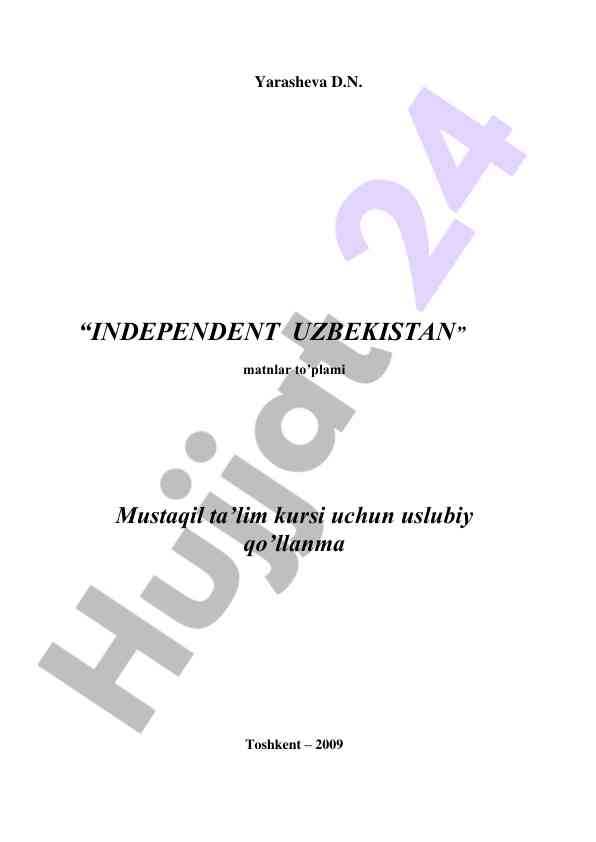 Independent uzbekistan uslubiy qo‘llanma