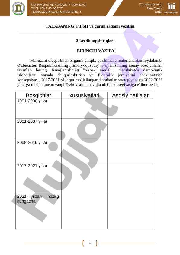 O'zbekiston ijtimoiy-iqtisodiy rivojlanish strategiyalari