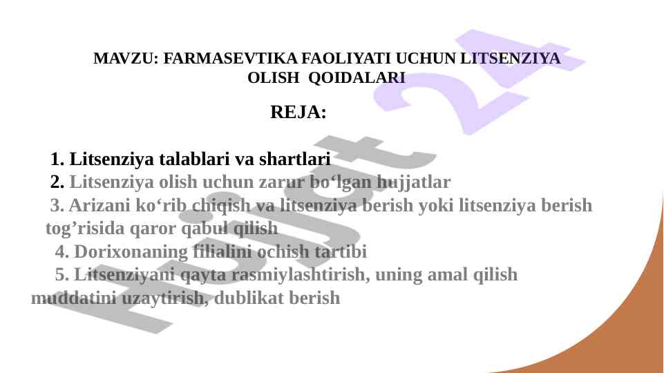 Farmasevtika Faoliyati Uchun Litsenziya Qoidalari