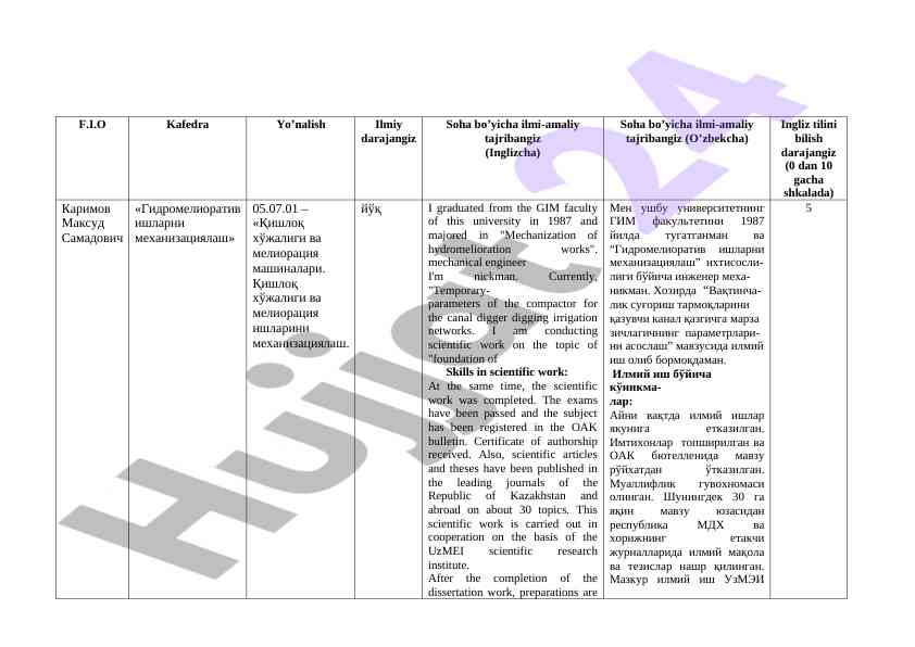 Gidromeliоrativ ishlar mekanizatsiyasi