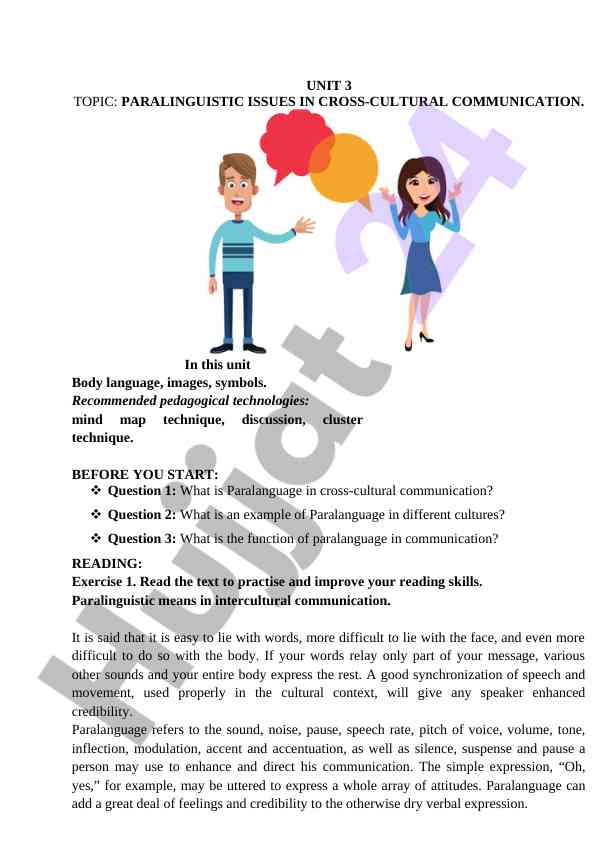 Paralinguistic issues in cross-cultural communication
