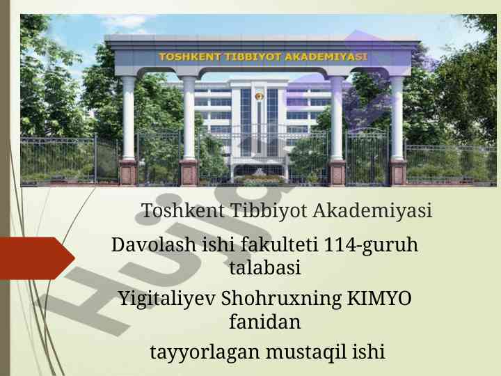 Tibbiy kimyo fani eritmalar konstruksiyalari
