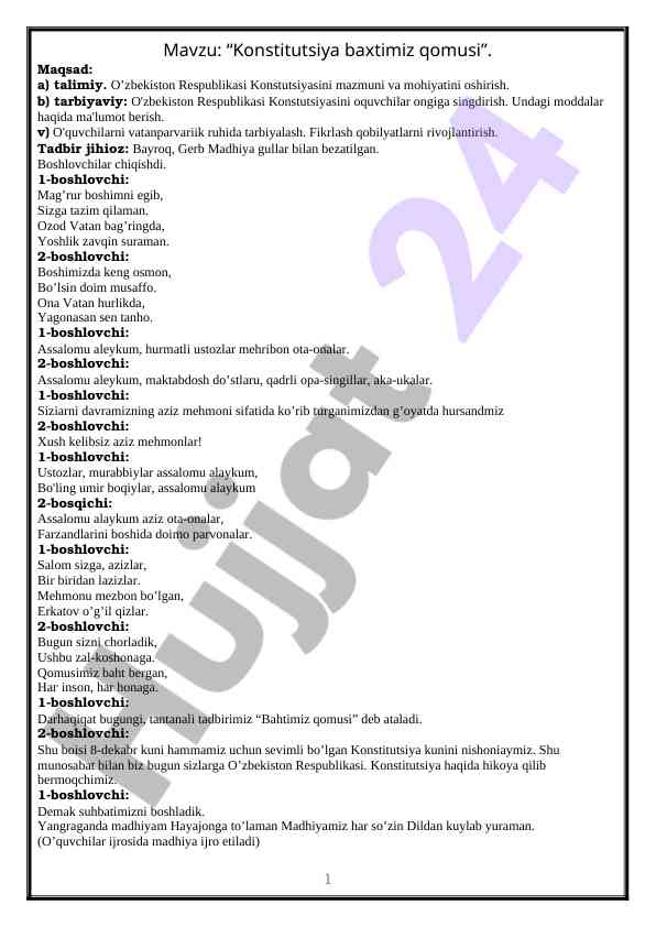 Konstitutsiya baxtimiz qomusi