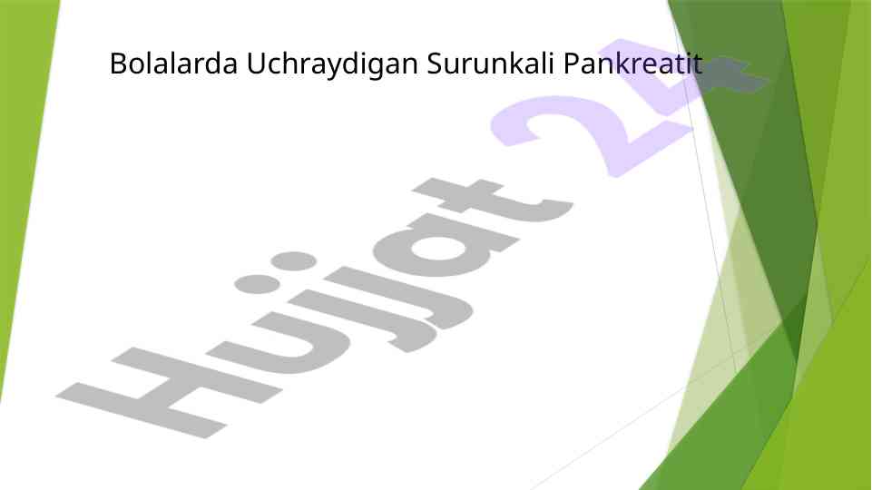 Bolalarda surunkali pankreatitning tashxisi va davolash