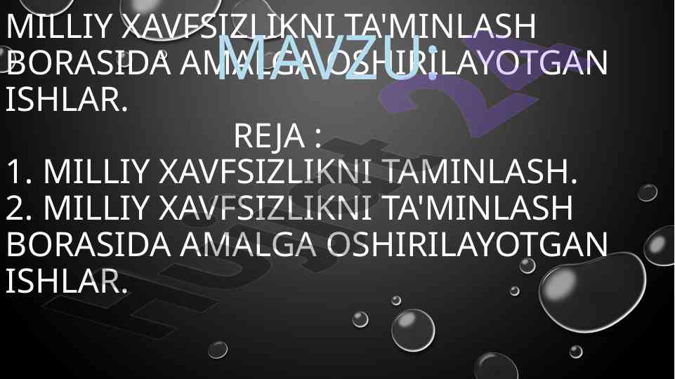 Milliy xavfsizlik va o'zaro savdo hajmi