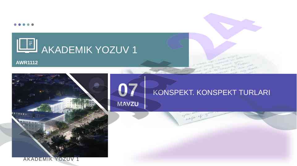 Konspekt yozish qoidalari bilan tanishing