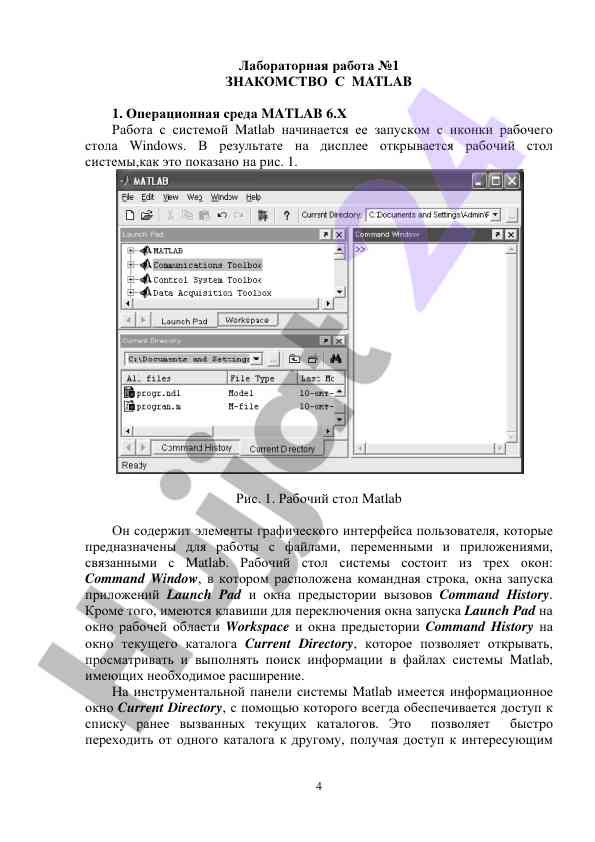 Introductions to matlab and its operating environment