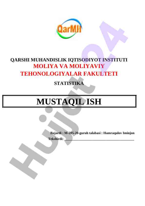 Ko’p omilli regressiya tahlili mavzusi
