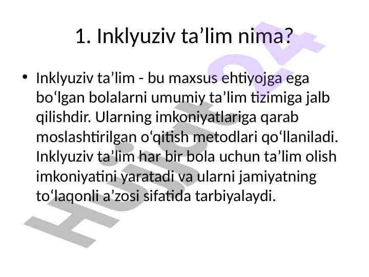 Inklyuziv Ta’lim Va Uning Ahamiyati