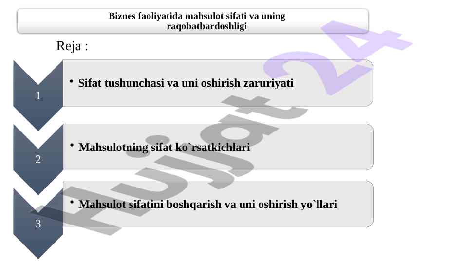 Sifat va raqobatbardoshlikning ta'riflari