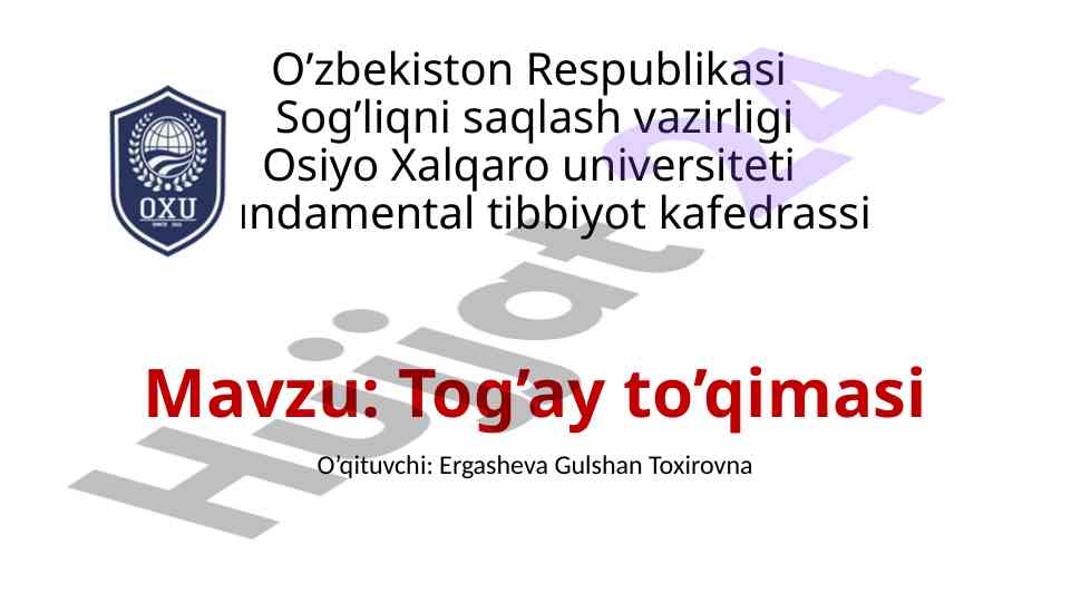 Tog’ay to’qimasi va turlari bilan tanishing