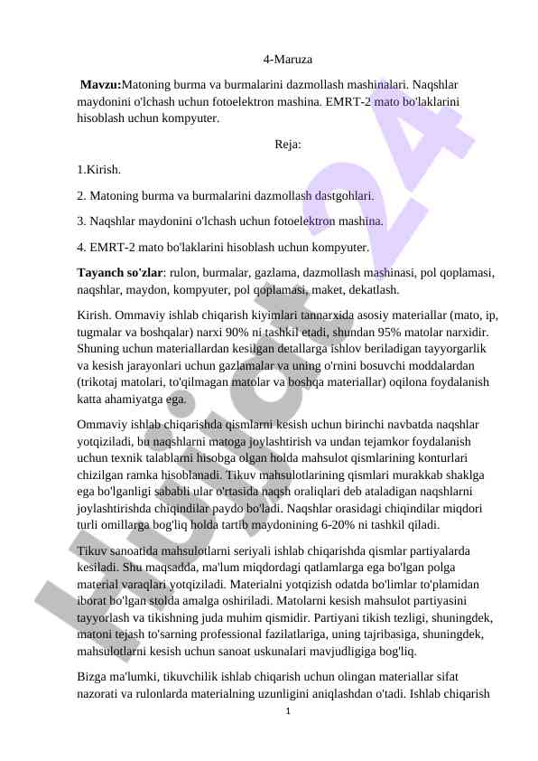 Matoning burma va burmalarini dazmollash mashinalari