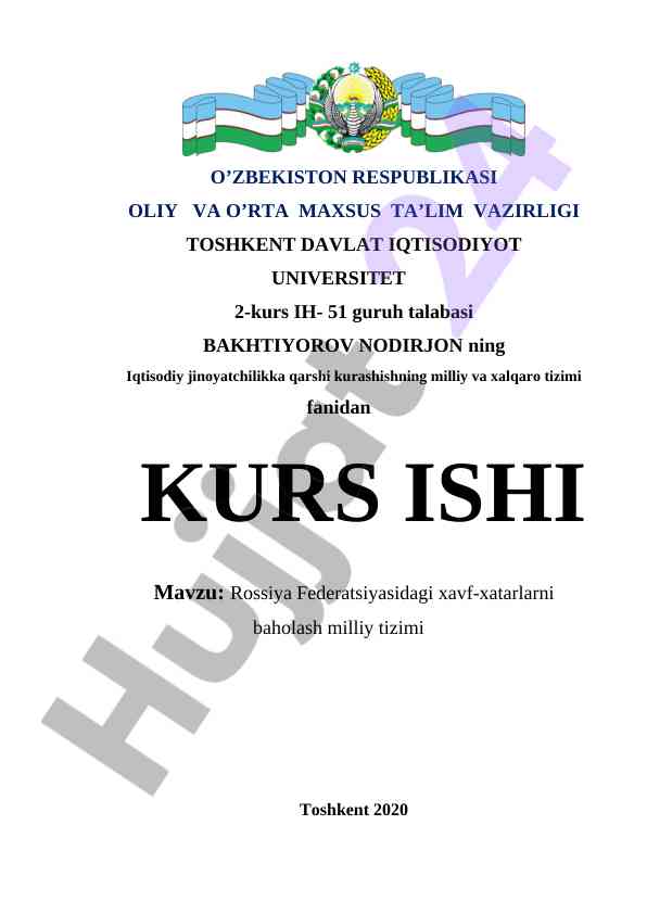 Rossiya federatsiyasidagi xavf-xatarlarni baholash