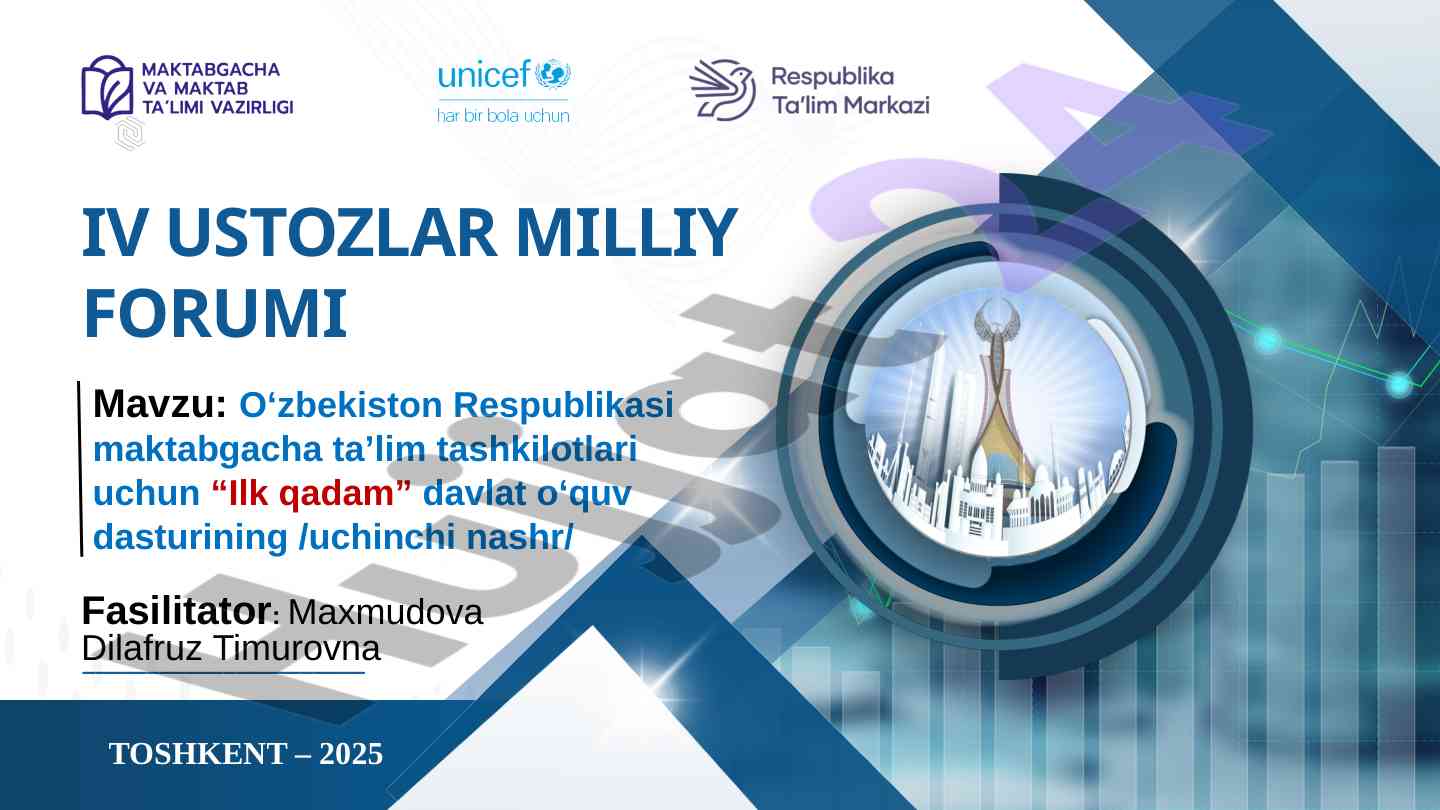 Oʻzbekiston respublikasi maktabgacha taʼlim dasturi
