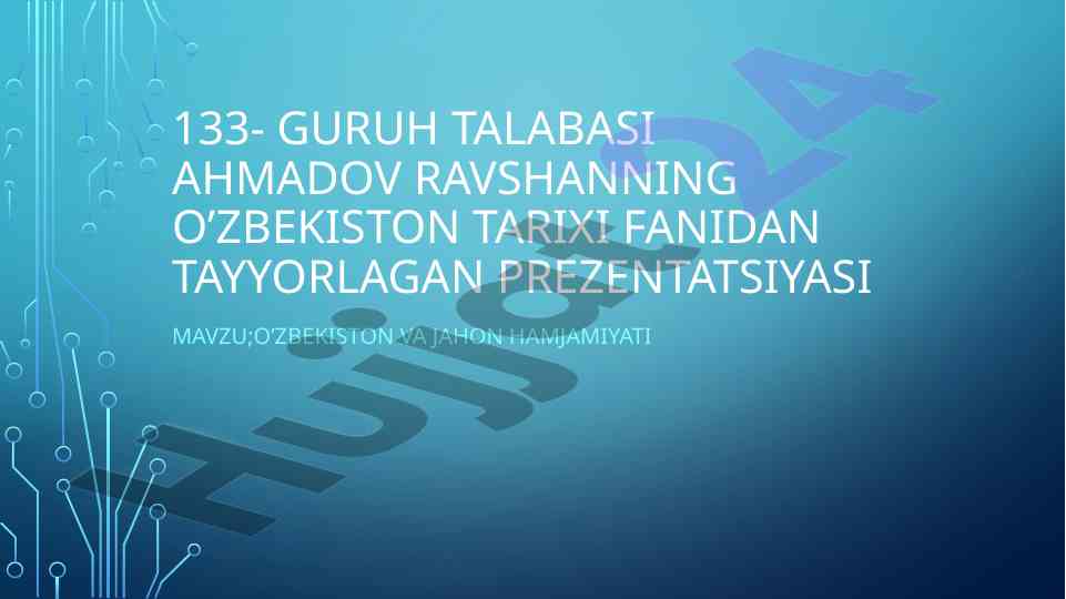 O‘zbeksiton va jahon hamjamiyati prezentatsiyasi