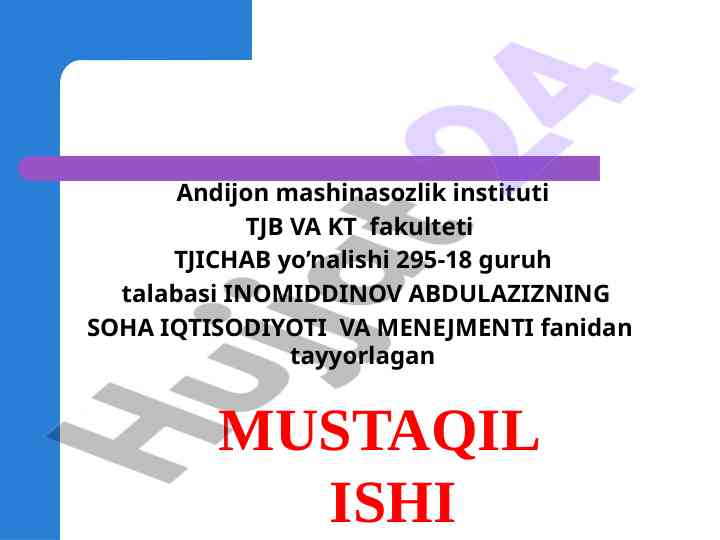 Sanoat korxonalarini boshqarishning iqtisodiy usullari