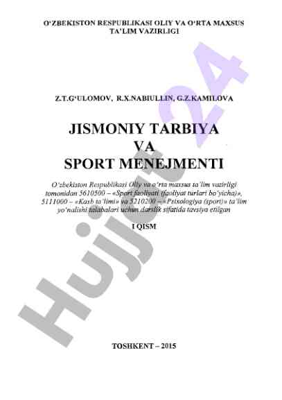 Jismoniy tarbiya va sport menejmenti darslik