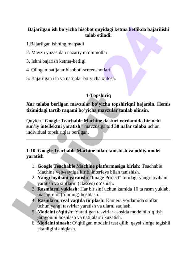 Google teachable machine dasturida model yaratish