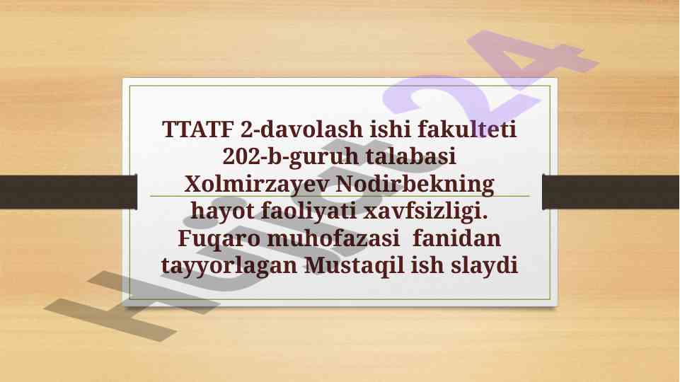 Ishlab chiqarishda mehnat xavfsizligini ta'minlash