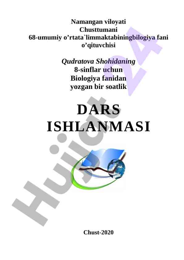 Hid va ta`m bilish organlari dars ishlanmasi