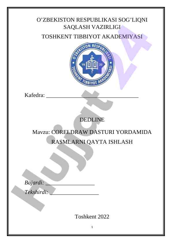 Coreldraw dasturida rasmlarni qayta ishlash