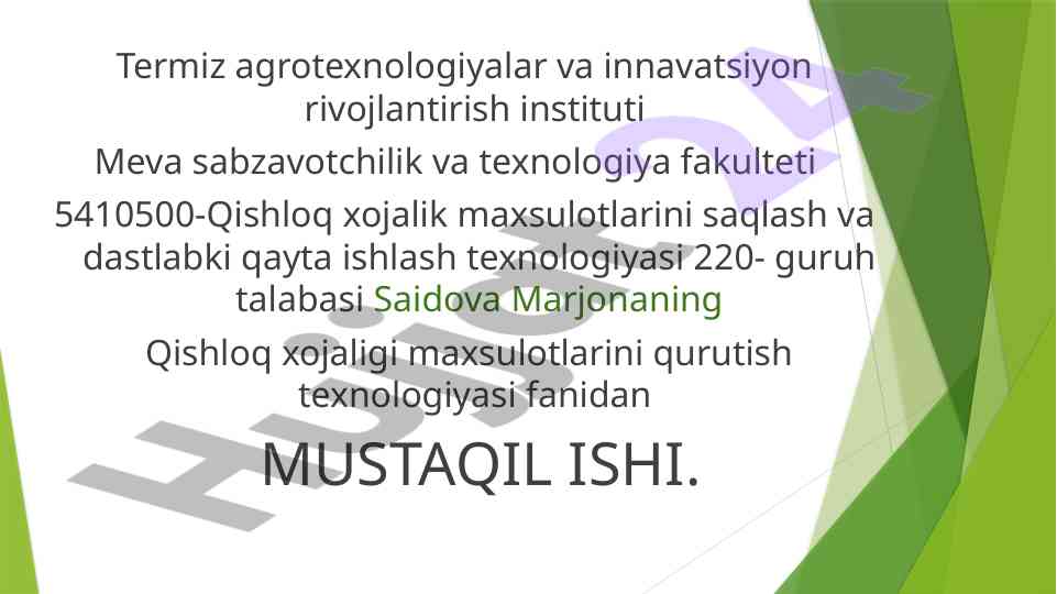 Quritilgan meva sabzavotlarni qadoqlash texnologiyasi