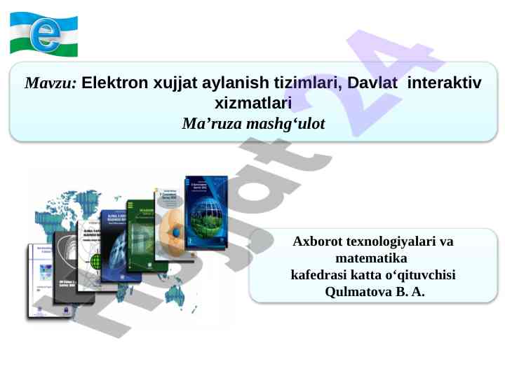 Elektron xujjat aylanish tizimlari va xizmatlari