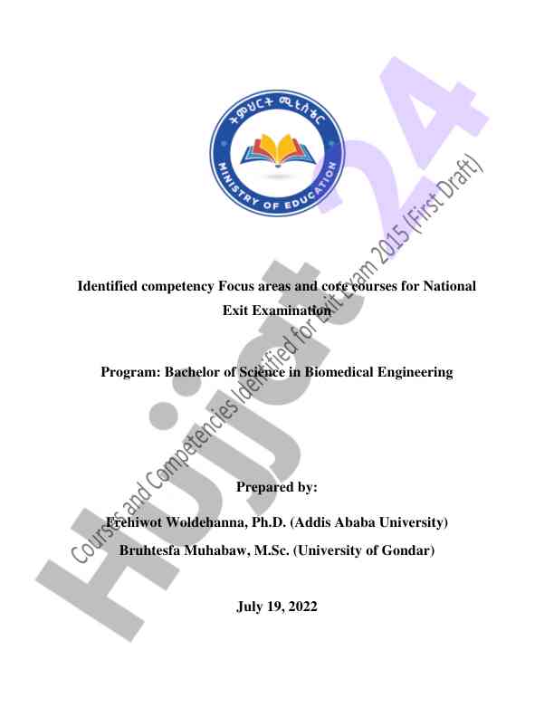 Core competency areas for biomedical engineering exam