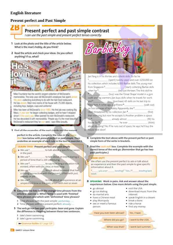 Understanding present perfect and past simple in english