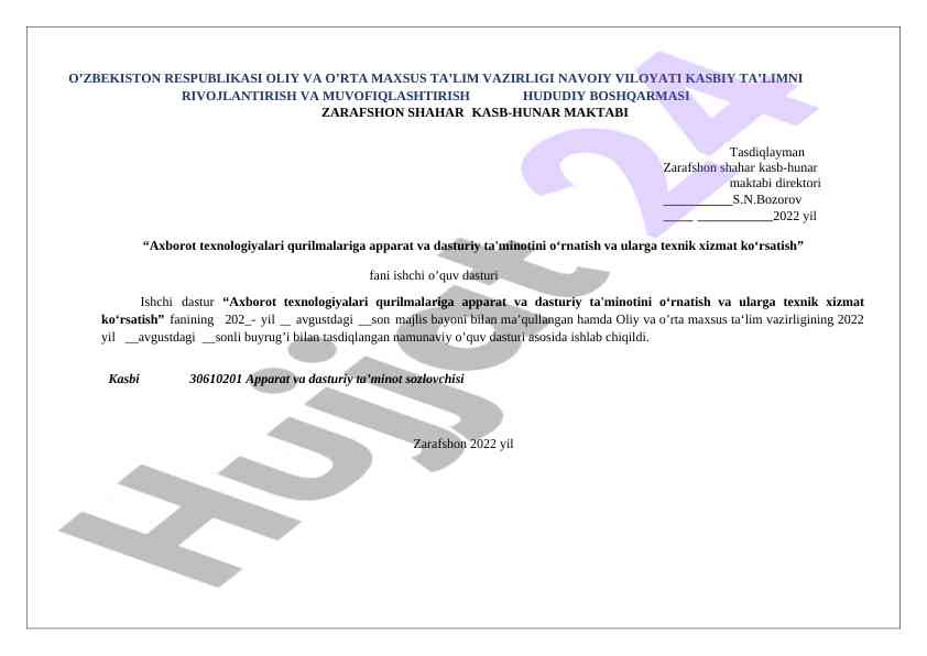Axborot texnologiyalari qurilmalariga o‘rnatish