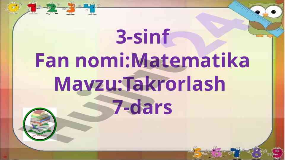 Matematika mavzusi takrorlash darslari