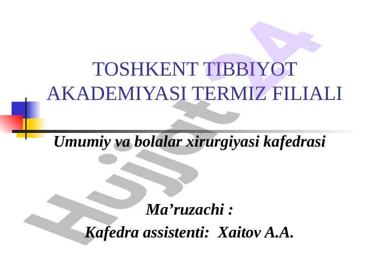 Xirurgik amaliyotlar va narkoz tarixi