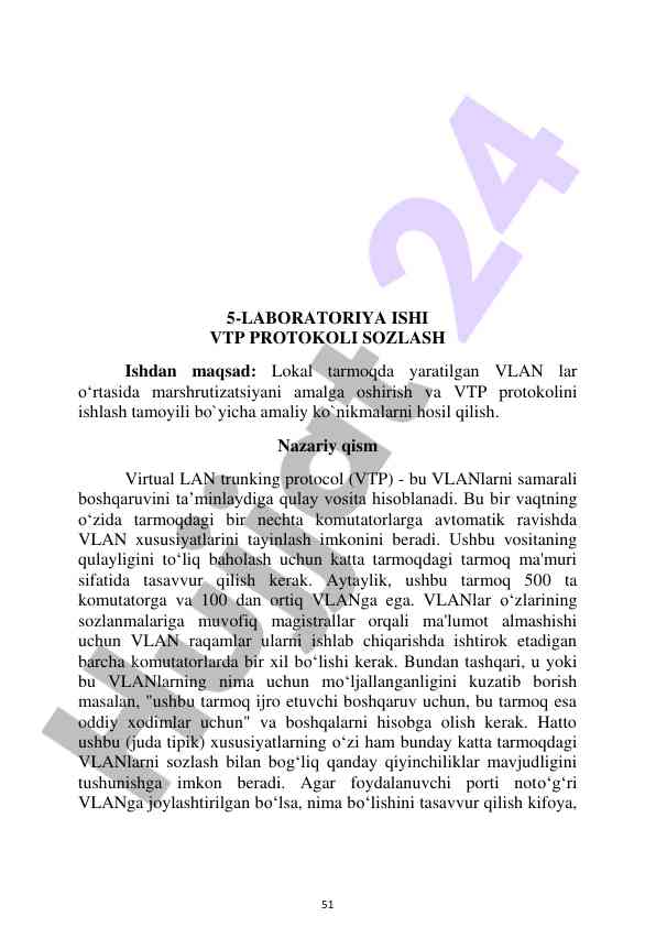 Amaliyotda vtp protokoli va vlan marshrutizatsiya