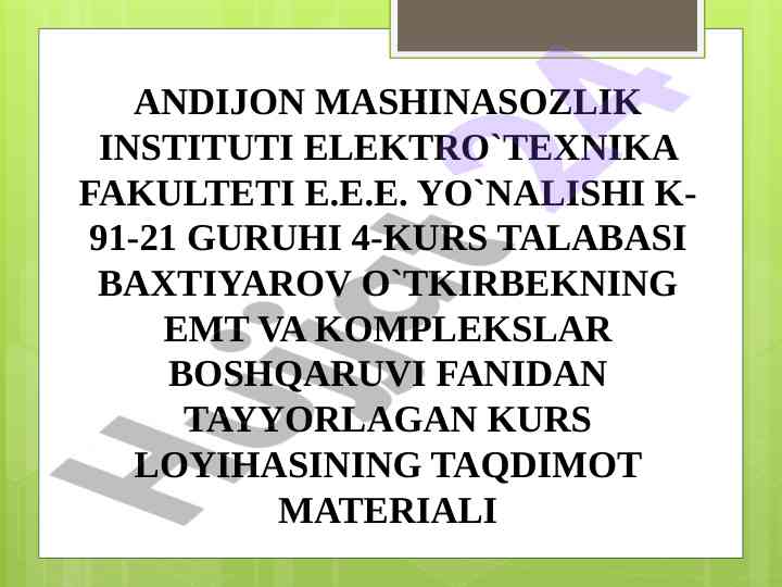 Chastota o‘zgartgichi – asinxron mator tizimi