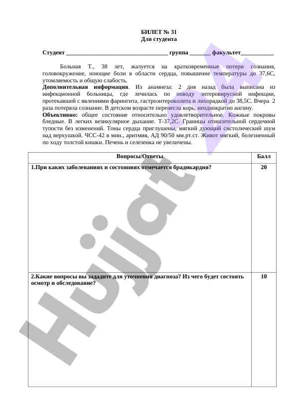 Клинические исследования больной т.