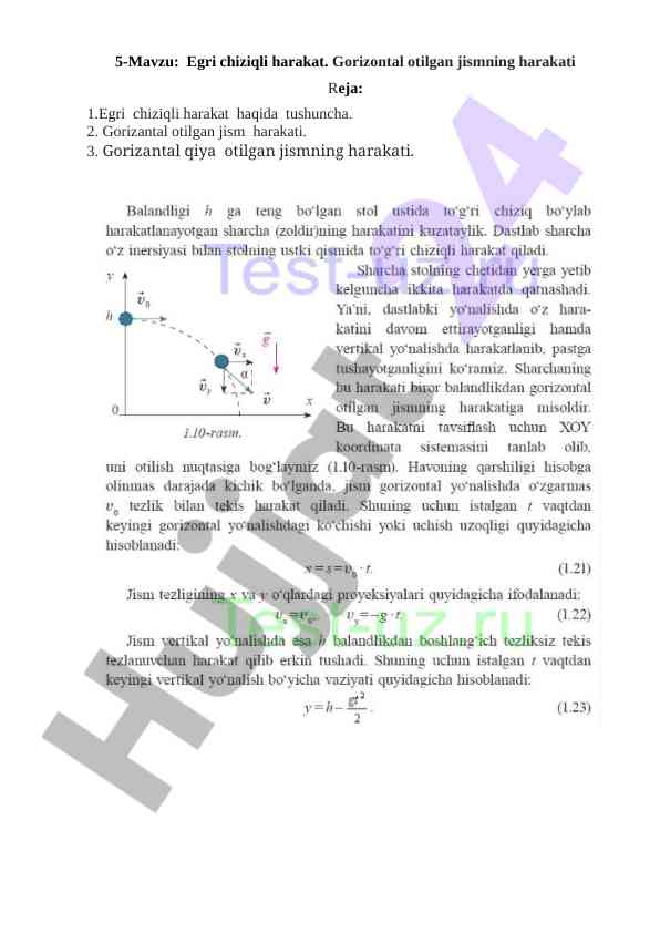 Egri chiziqli harakatni o'rganish metodlari