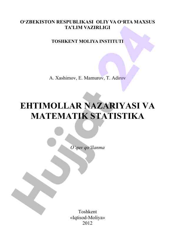 Ehtimollar nazariyasi va matematik statistika
