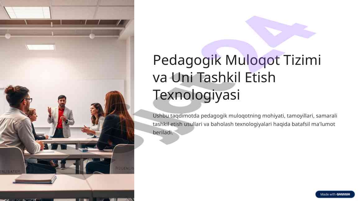 Pedagogik muloqot tizimi va uni tashkil etish