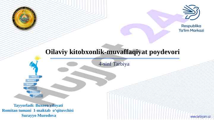 4-sinf tarbiya oilaviy kitobxonlik muhimi