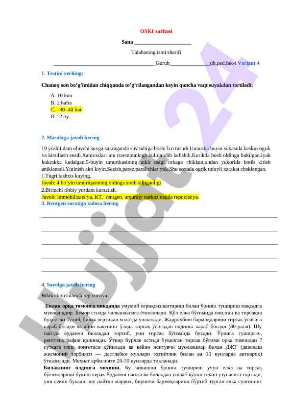 Tibbiy testlar va diagnostika yechimlari