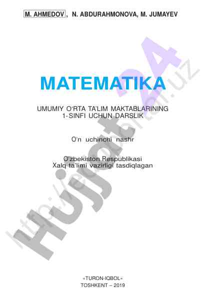 Matematika umumiy o‘rta ta’lim maktablari darslik
