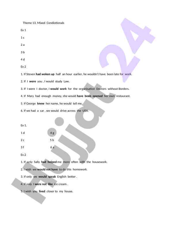 Mixed conditionals exercises for language learning