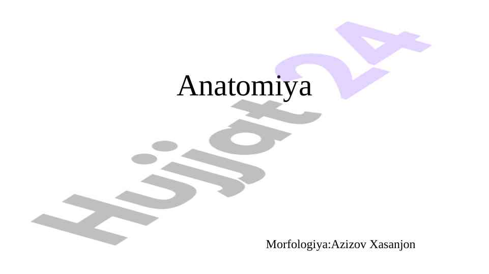 Anatomiya morfologiya taxminlari va tahlillari