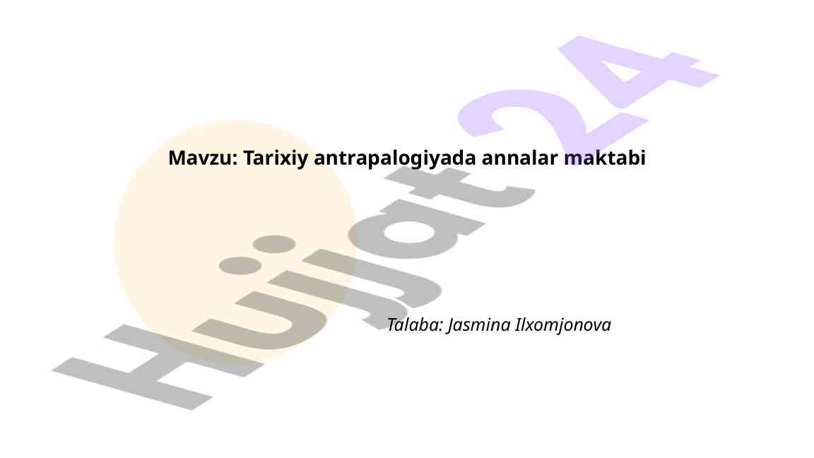 Tarixiy Antrapalogiyada Annalar Maktabi