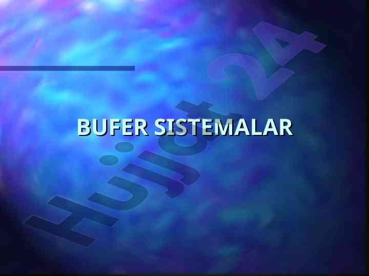 Bufer sistemalar va ularning tibbiyotdagi ahamiyati