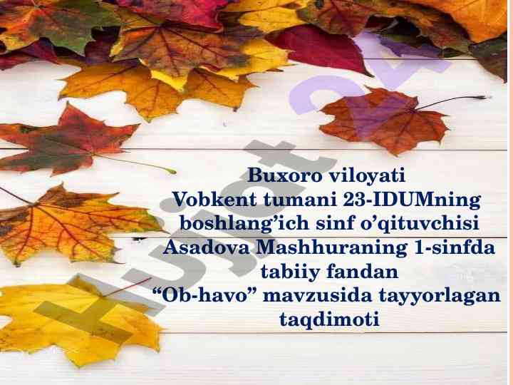 Ob-havo mavzusida taqdimot tayyorlash