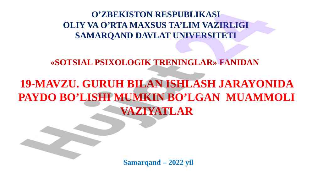 Sotsial psixologik treninglar bilan ishlash tavsiyalari