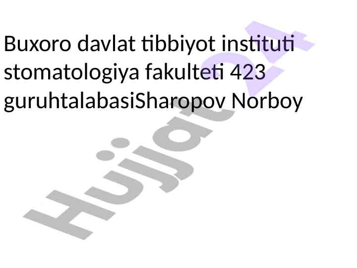 Endodantiyada shoshilinch yordam mavzusi